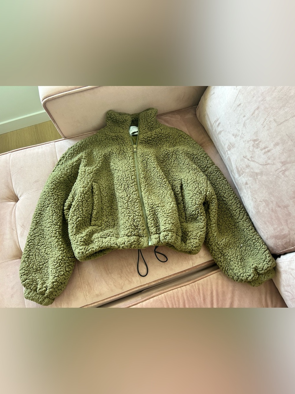 Urban Outfitters Olive Green Teddy Jacket